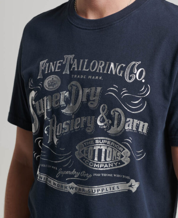 Metallic Workwear Graphic T Shirt Eclipse Navy M1011762A 98T 2
