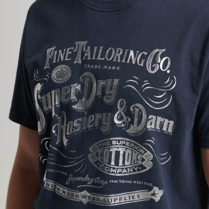 Metallic Workwear Graphic T Shirt Eclipse Navy M1011762A 98T 2