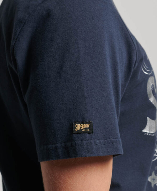 Metallic Workwear Graphic T Shirt Eclipse Navy M1011762A 98T 3