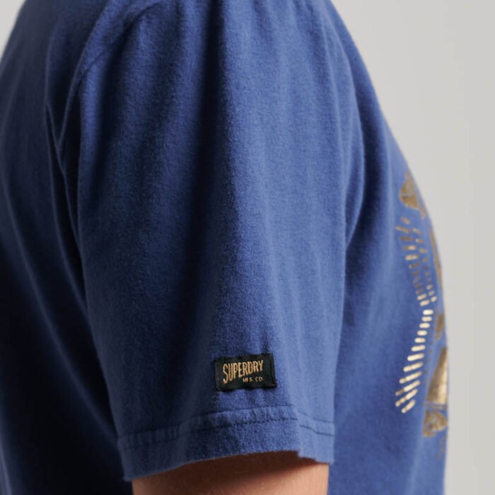 Metallic Workwear Graphic T Shirt Frontier Blue M1011762A NG7 3