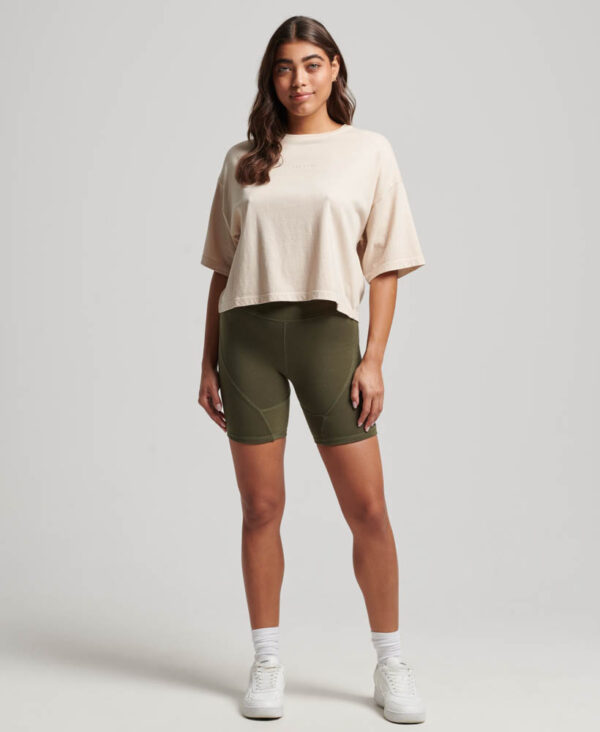 Micro Logo Embroidered Boxy Top Tapioca Cream W1011224A 9VB 3