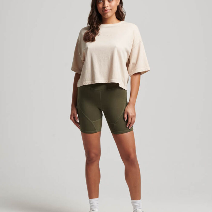 Micro Logo Embroidered Boxy Top Tapioca Cream W1011224A 9VB 3