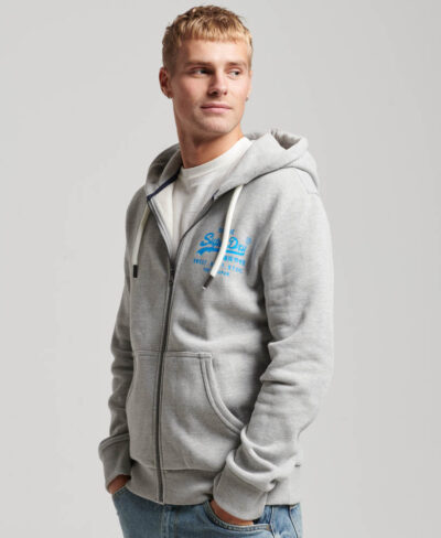 Neon Vintage Logo Hoodie Athletic Grey Marl M2013392A ZUC 1