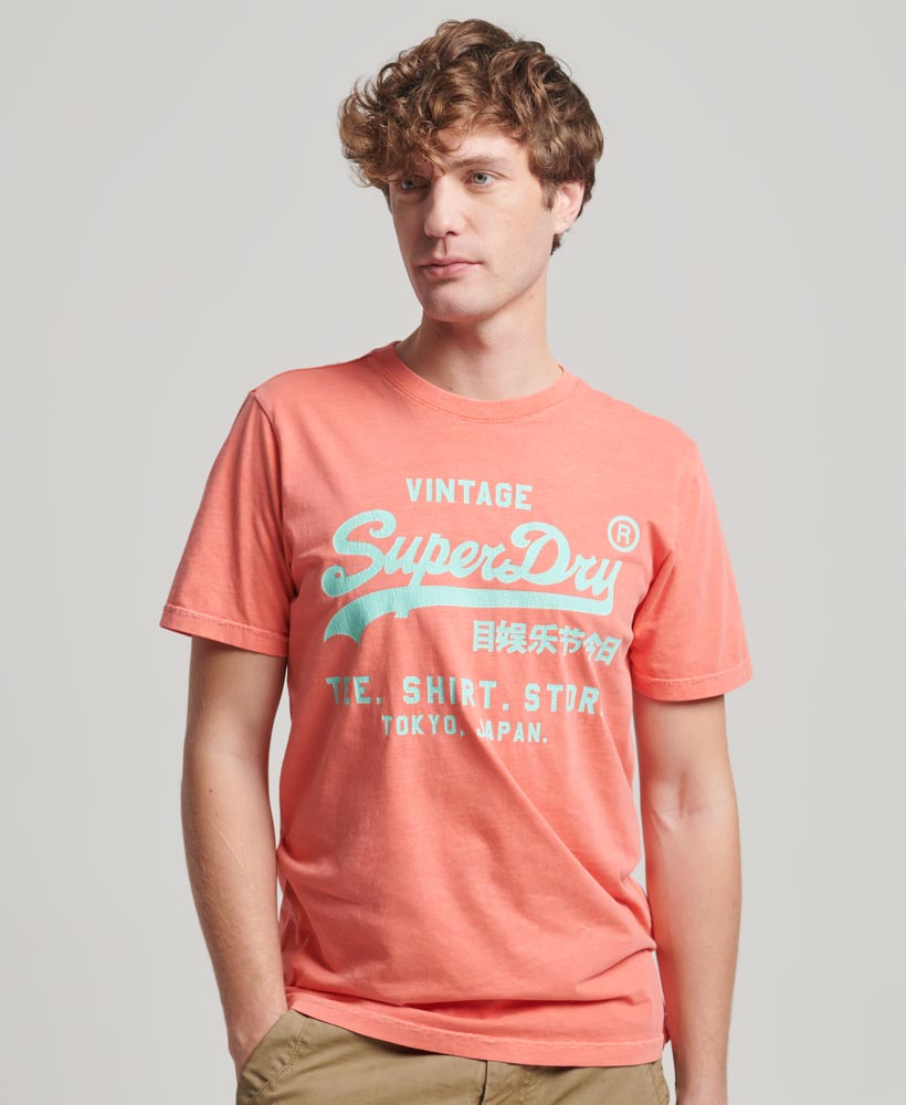 Neon coral t shirt sale