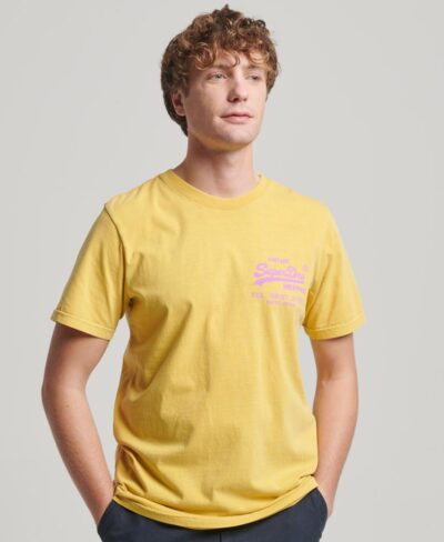 Neon Vintage Logo T Shirt Oil Yellow M1011859A 7SD 1