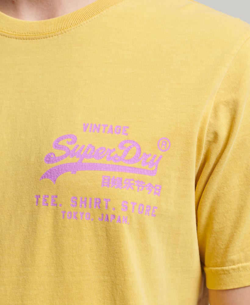 Neon Vintage Logo T Shirt Oil Yellow M1011859A 7SD 2