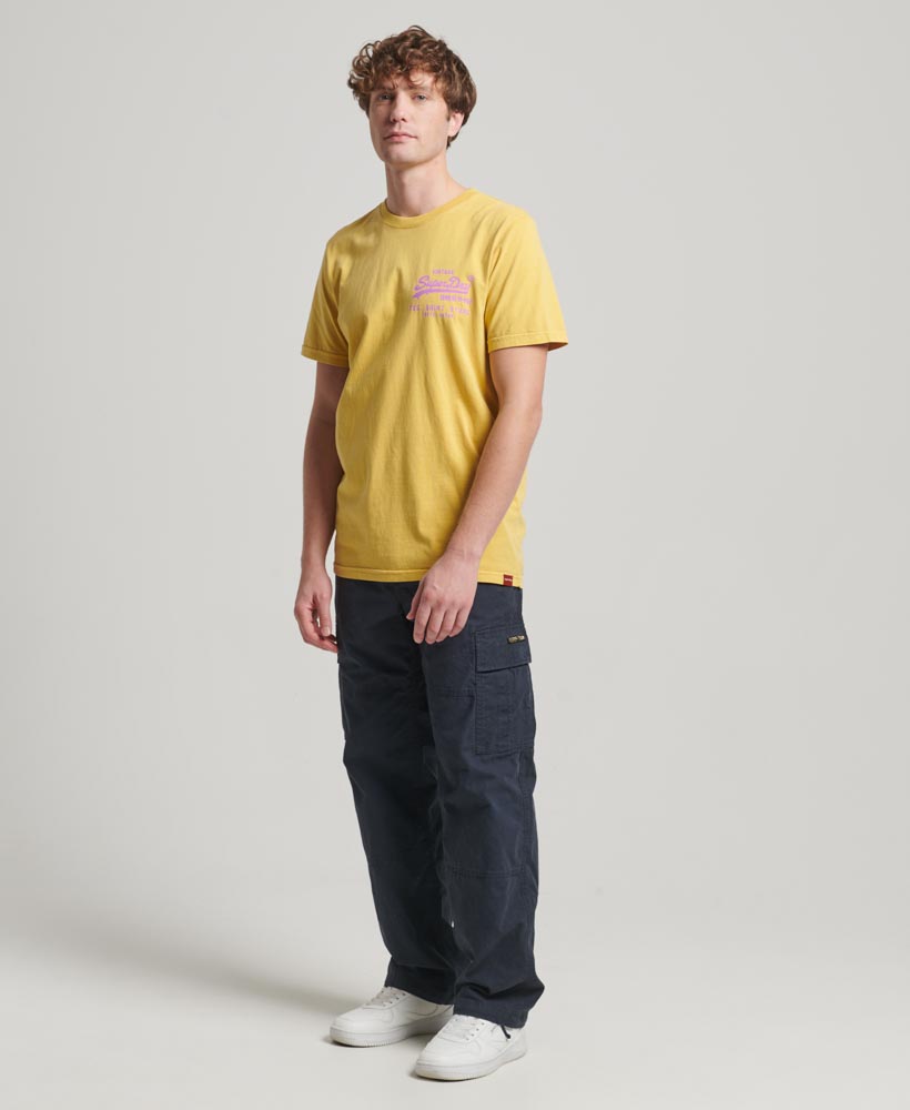 Neon Vintage Logo T Shirt Oil Yellow M1011859A 7SD 4