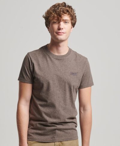 Organic Cotton Essential Logo T Shirt Cocoa Brown Marl M1011245A 1BL 1