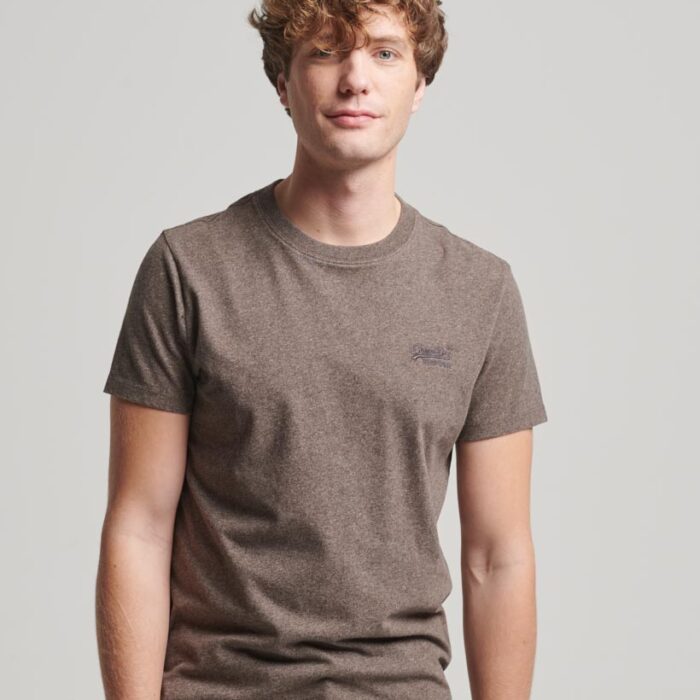 Organic Cotton Essential Logo T Shirt Cocoa Brown Marl M1011245A 1BL 1