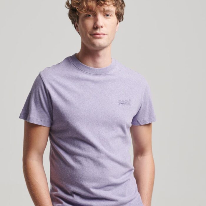 Organic Cotton Essential Logo T Shirt Iris Purple Marl M1011245A 1AG 1