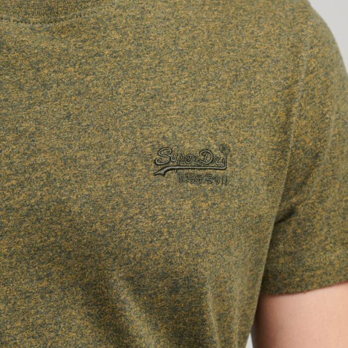 Organic Cotton Essential Logo T Shirt Olive Fleck Marl M1011245A 1BG 2