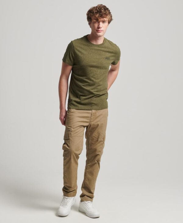 Organic Cotton Essential Logo T Shirt Olive Fleck Marl M1011245A 1BG 4