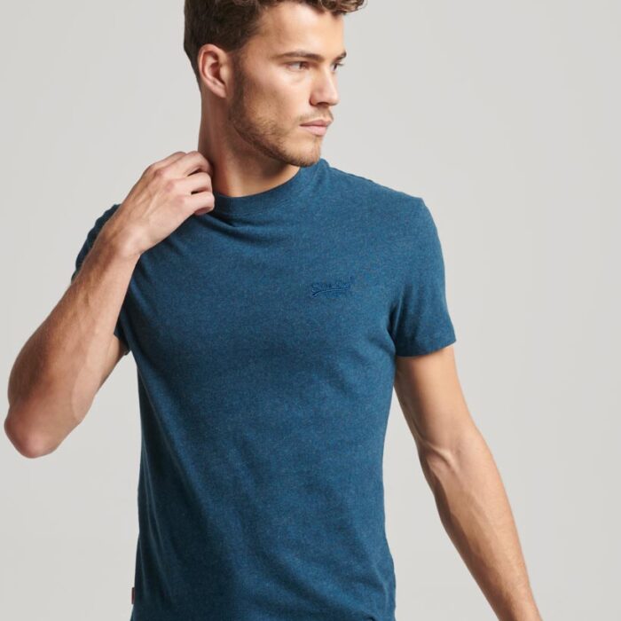 Organic Cotton Essential Logo T Shirt Teal Blue Marl M1011245A 1AE 1