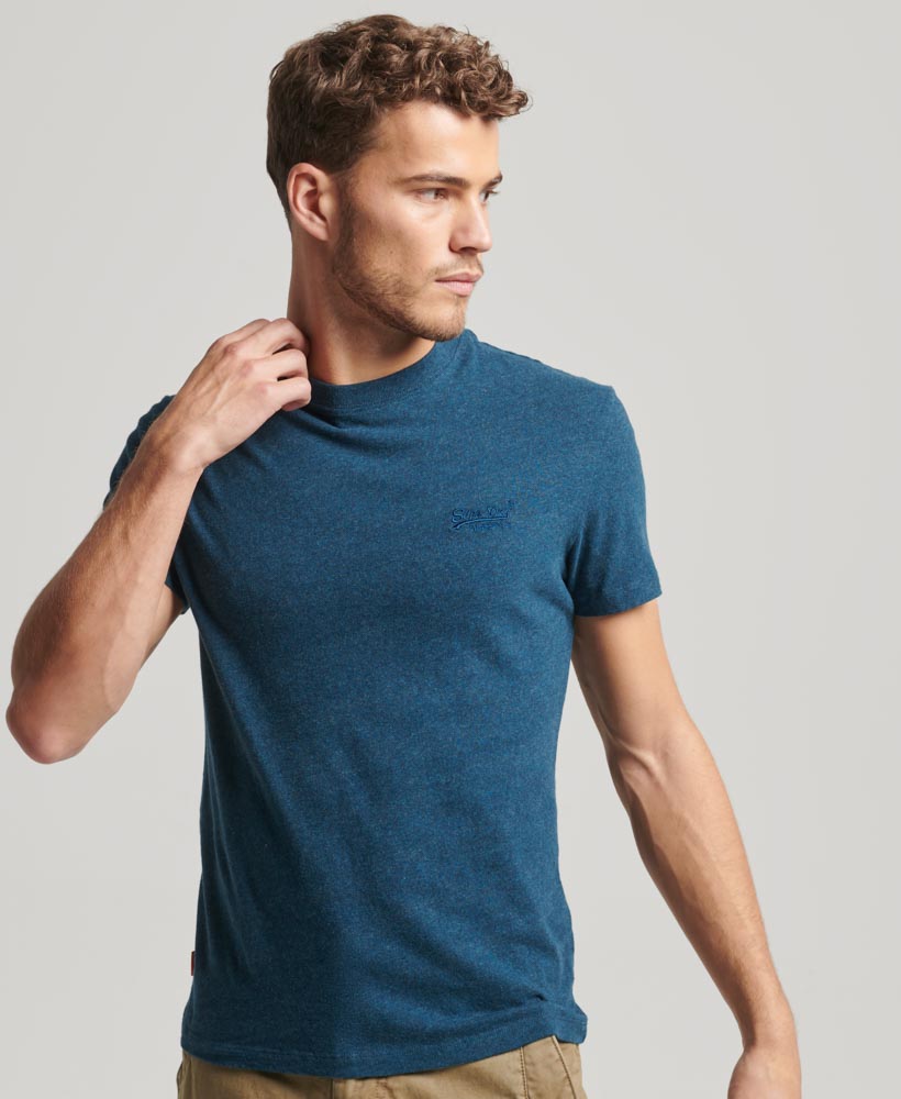 Organic Cotton Essential Logo T Shirt Teal Blue Marl M1011245A 1AE 1