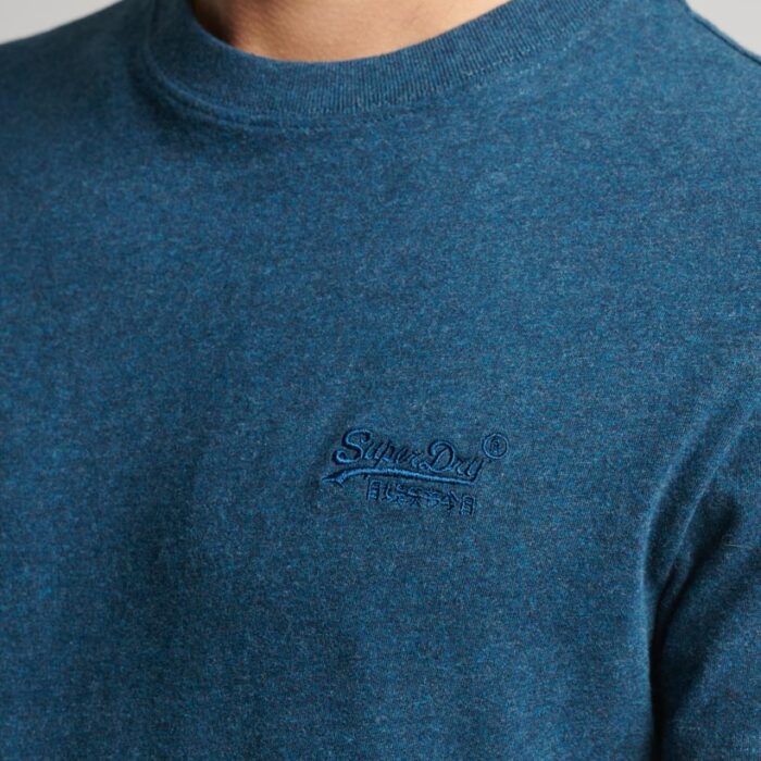 Organic Cotton Essential Logo T Shirt Teal Blue Marl M1011245A 1AE 3