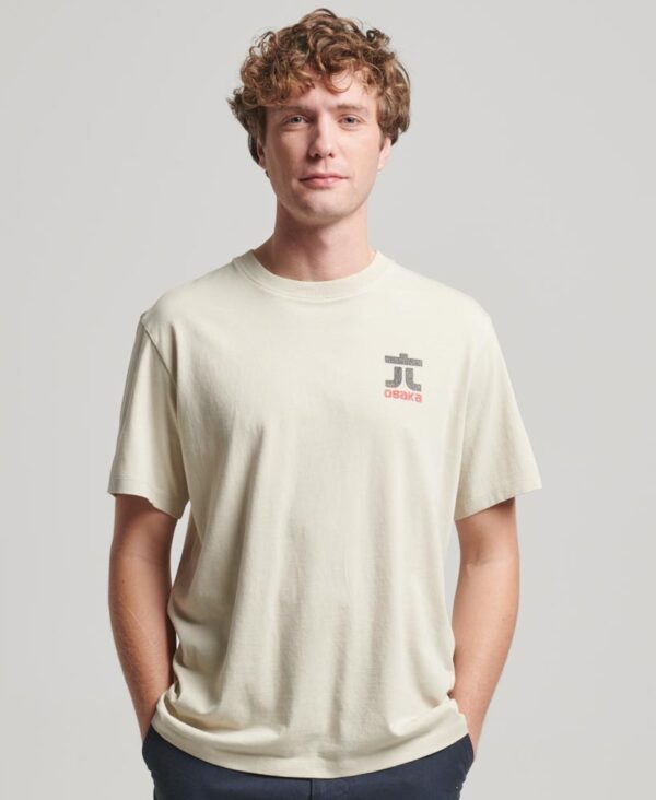 Osaka Graphic Loose T Shirt Pelican Beige M1011864A 8PV 1