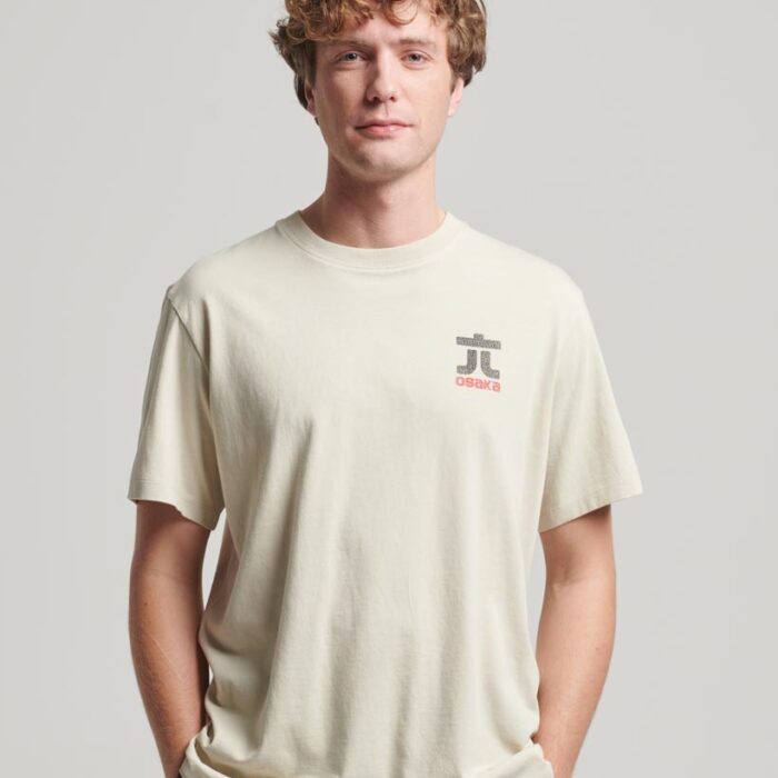 Osaka Graphic Loose T Shirt Pelican Beige M1011864A 8PV 1