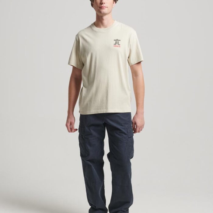Osaka Graphic Loose T Shirt Pelican Beige M1011864A 8PV 4