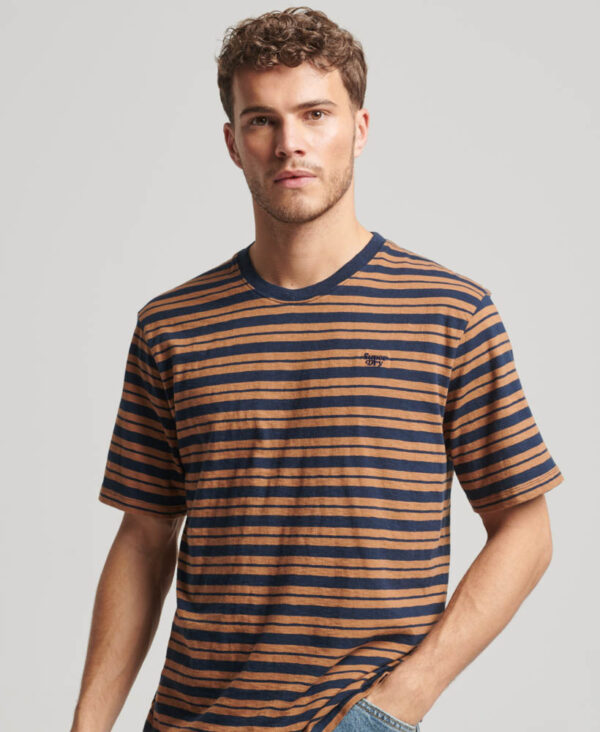Relaxed Stripe T Shirt Camel Stripe M1011722A 1BA 1