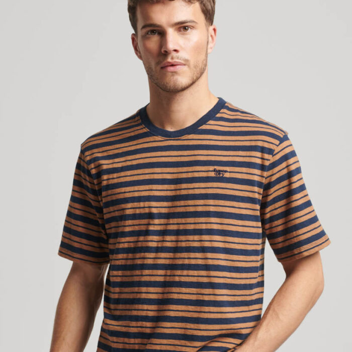 Relaxed Stripe T Shirt Camel Stripe M1011722A 1BA 1