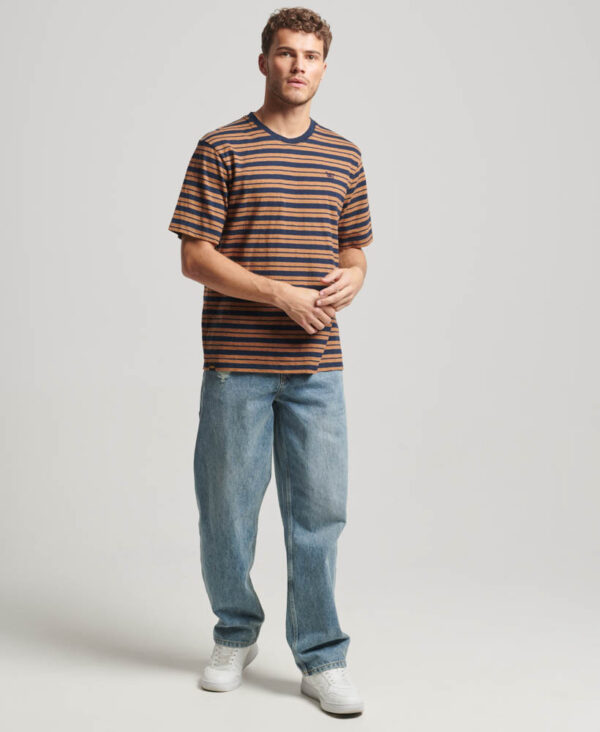 Relaxed Stripe T Shirt Camel Stripe M1011722A 1BA 4