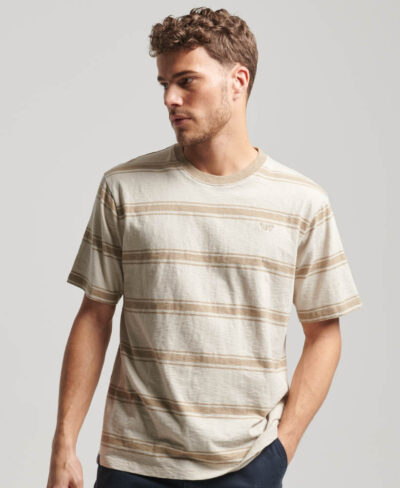 Relaxed Stripe T Shirt Sand Beige Stripe M1011722A 1AZ 1