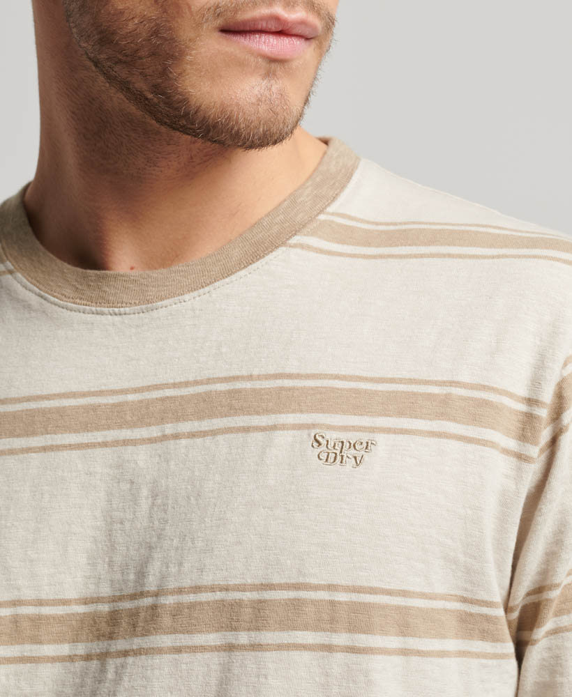 Relaxed Stripe T Shirt Sand Beige Stripe M1011722A 1AZ 2