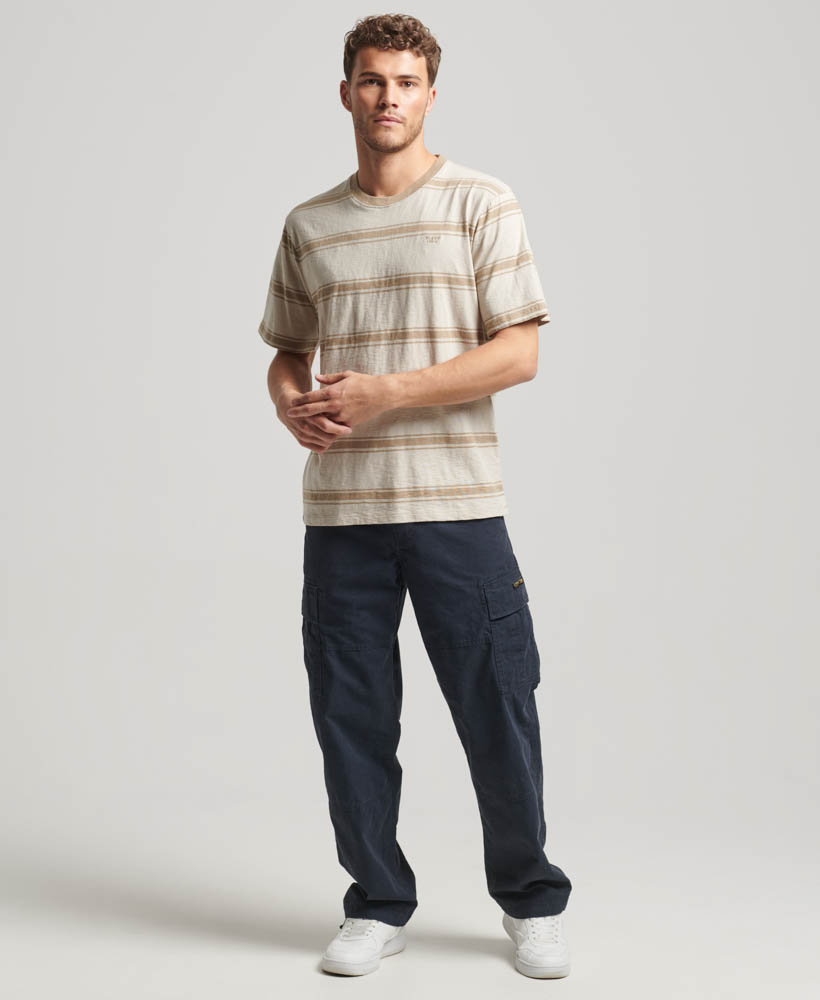Relaxed Stripe T Shirt Sand Beige Stripe M1011722A 1AZ 4
