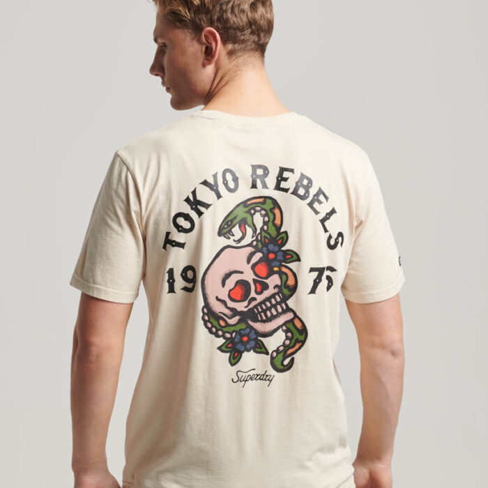 Tattoo Graphic T Shirt Light Stone Beige M1011784A 1LC 2