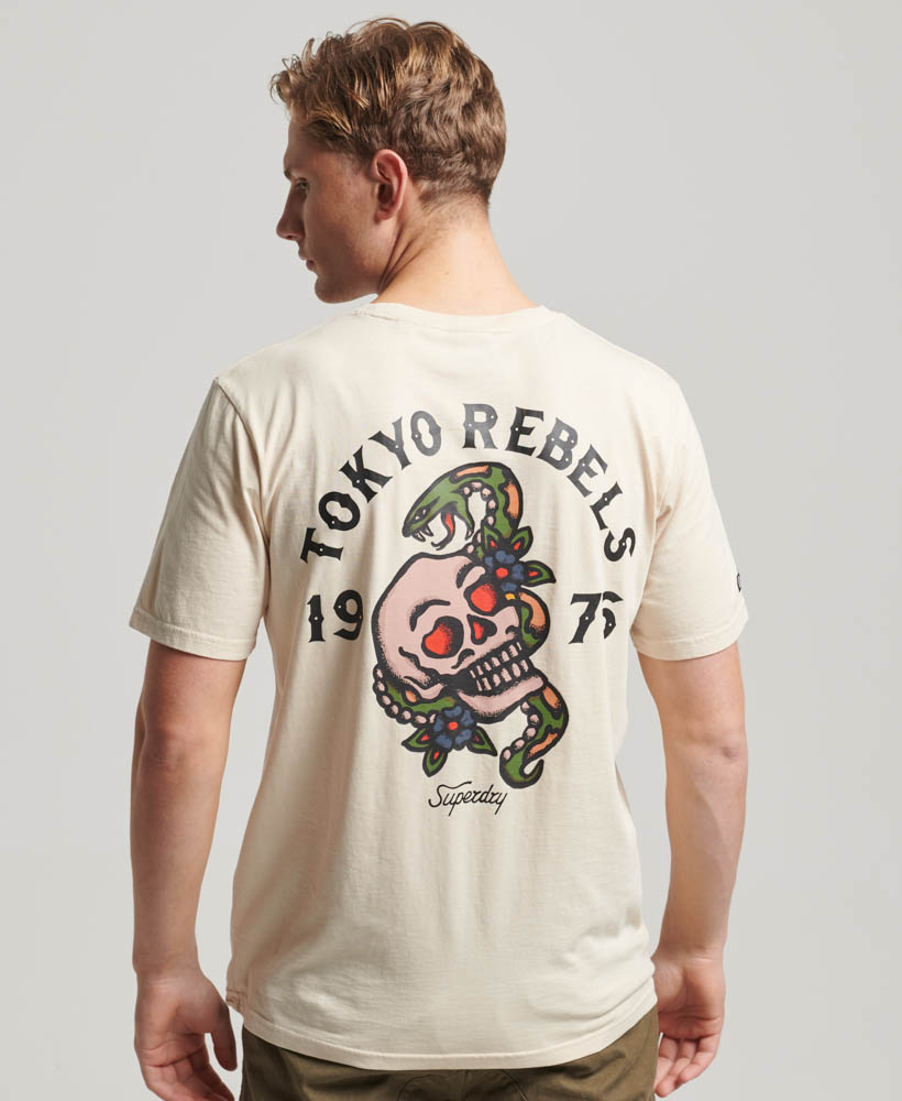 Tattoo Graphic T Shirt Light Stone Beige M1011784A 1LC 2