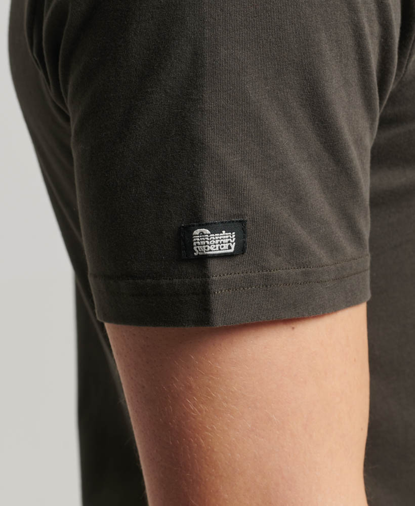 Tattoo Script Graphic T Shirt Dark Grey Green M1011751A 3JZ 2