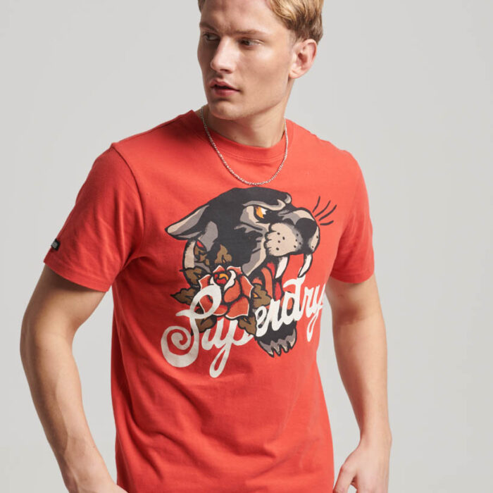 Tattoo Script Graphic T Shirt Soda Pop Red M1011751A 201 1