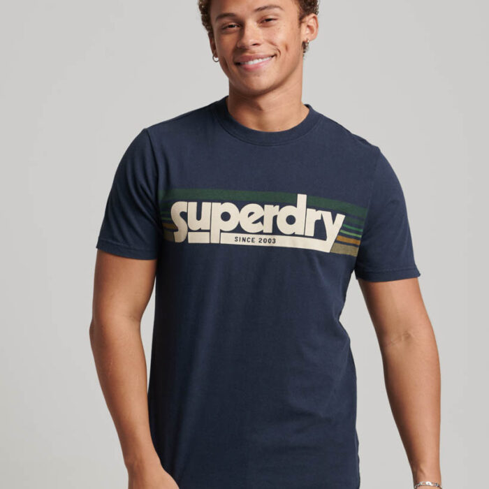 Terrain Striped Logo T Shirt Eclipse Navy M1011777A 98T 1