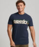 Terrain Striped Logo T Shirt Eclipse Navy M1011777A 98T 1