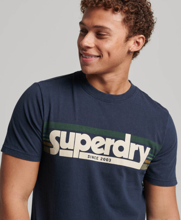 Terrain Striped Logo T Shirt Eclipse Navy M1011777A 98T 2