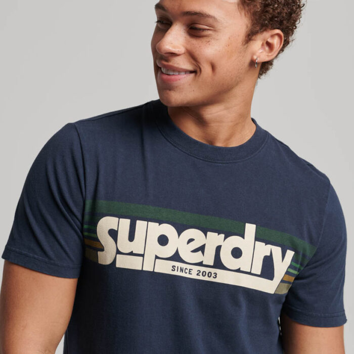 Terrain Striped Logo T Shirt Eclipse Navy M1011777A 98T 2