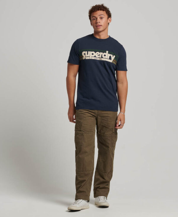 Terrain Striped Logo T Shirt Eclipse Navy M1011777A 98T 4