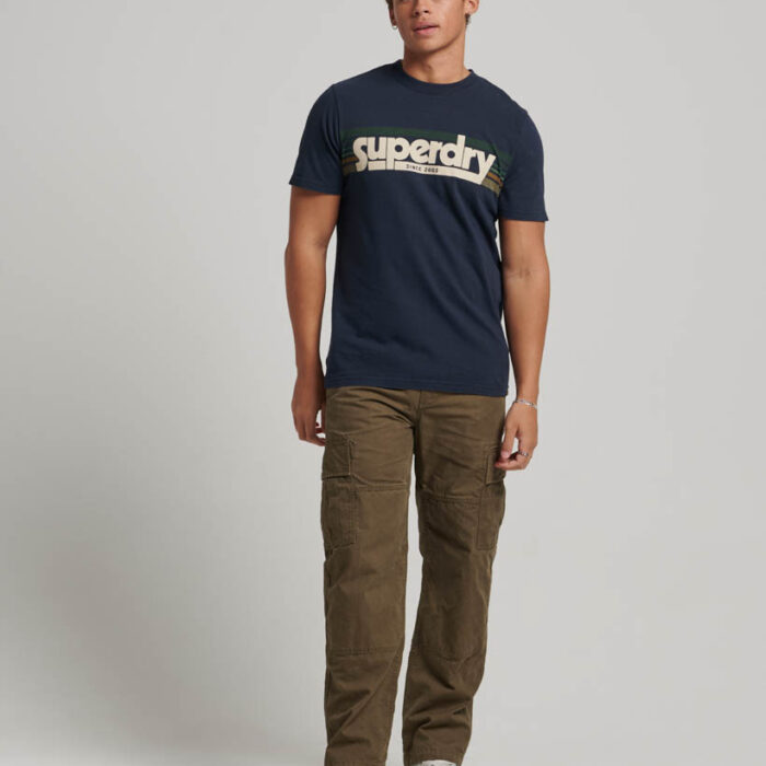 Terrain Striped Logo T Shirt Eclipse Navy M1011777A 98T 4