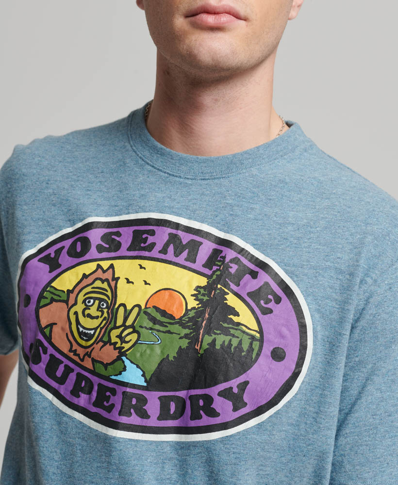 Travel Postcard Graphic T Shirt Desert Sky Blue Grit M1011778A Z7Z 2