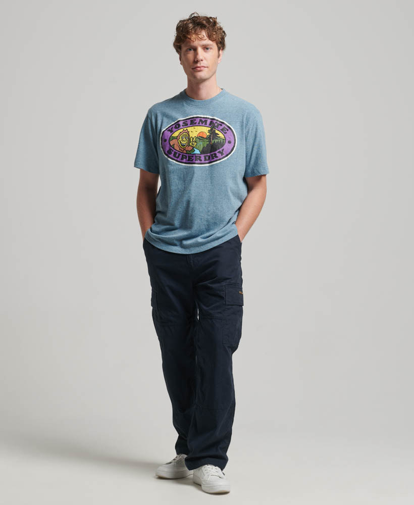 Travel Postcard Graphic T Shirt Desert Sky Blue Grit M1011778A Z7Z 4