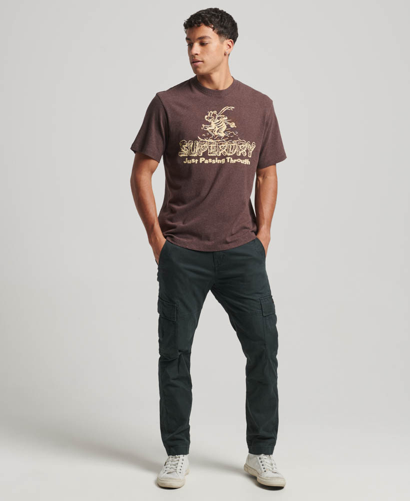 Travel Postcard Graphic T Shirt Rich Brown Marl M1011778A 1AW 4