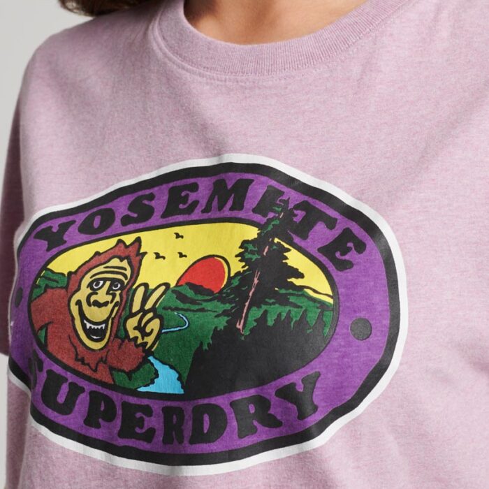 Travel Postcard Graphic T Shirt Vintage Purple Marl W1011261A 7DH 2