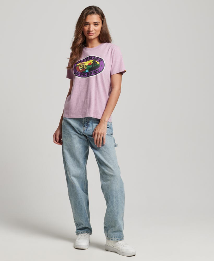 Travel Postcard Graphic T Shirt Vintage Purple Marl W1011261A 7DH 4