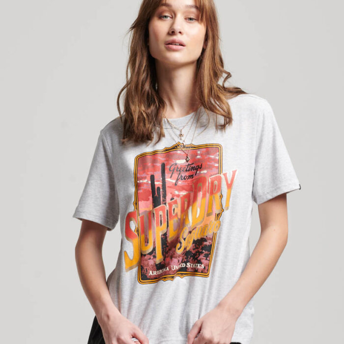 Travel Souvenir Graphic T Shirt Flake Grey Marl W1011262A 1LN 1