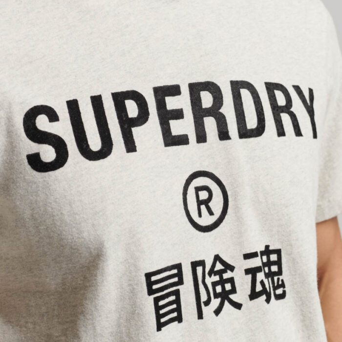 Workwear Logo Vintage T Shirt Oatmeal Grey Marl M1011758A 1KO 3