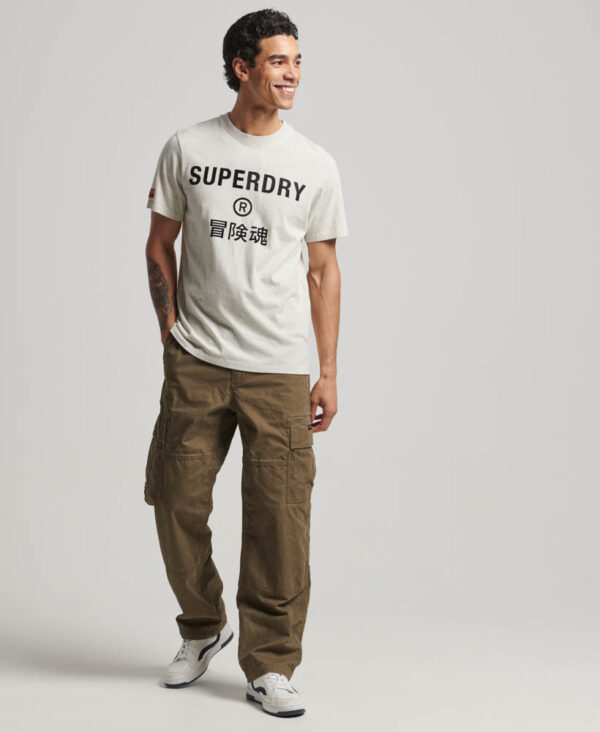 Workwear Logo Vintage T Shirt Oatmeal Grey Marl M1011758A 1KO 4