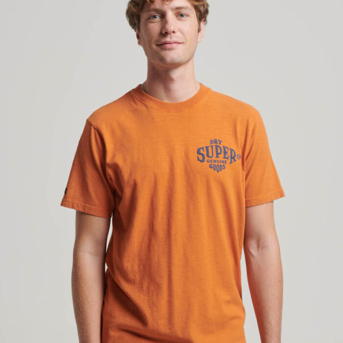 Workwear Scripted Graphic T Shirt Denim Co Rust Orange Slub M1011757A 1FH 1
