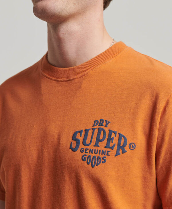 Workwear Scripted Graphic T Shirt Denim Co Rust Orange Slub M1011757A 1FH 2