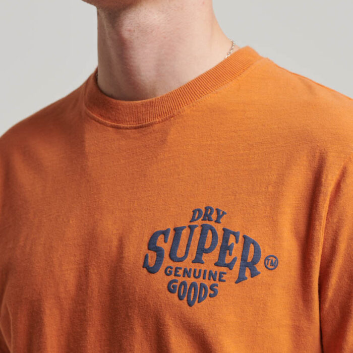 Workwear Scripted Graphic T Shirt Denim Co Rust Orange Slub M1011757A 1FH 2