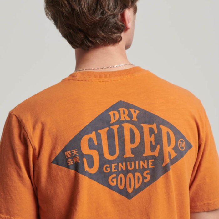 Workwear Scripted Graphic T Shirt Denim Co Rust Orange Slub M1011757A 1FH 4